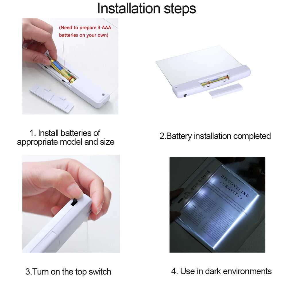 LED Flat Panel Night Vision Reading Light
