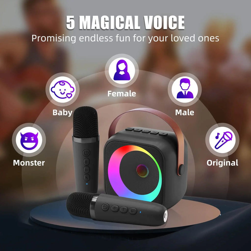 Portable Karaoke Machine with Wireless Microphones  for singing and talking