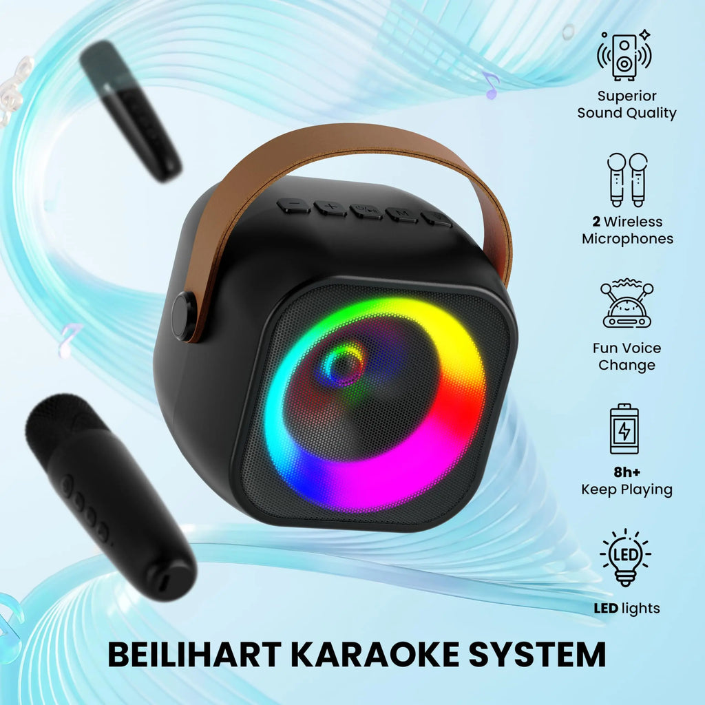 Portable Karaoke Machine with Wireless Microphones  for singing and talking