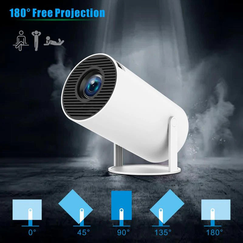 Portable Bluetooth-Compatible  Projector with Remote Control for Indoor and Outdoor